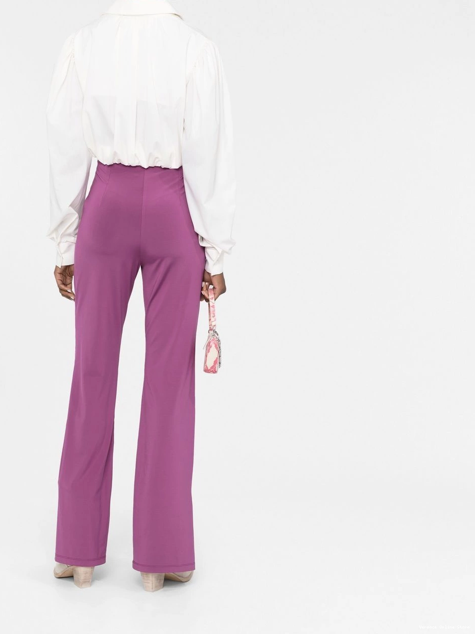 Cheap trousers Women high-waisted flared Versace 0730